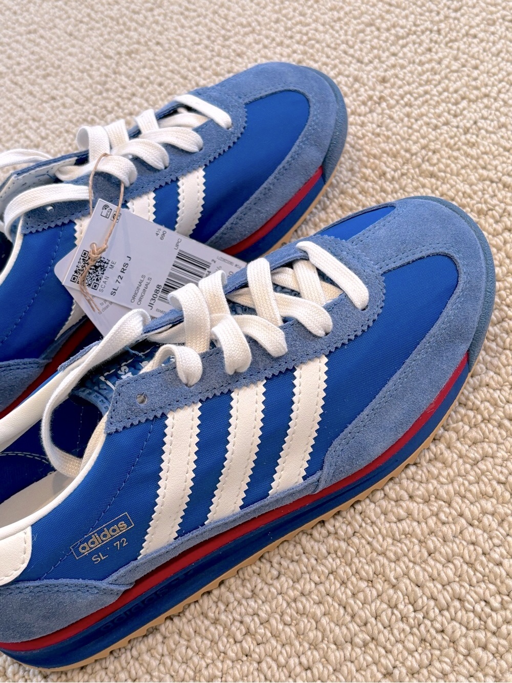 New adidas Kids SL 72 RS J Sneakers in Royal Blue, White & Red Accent - Picture 2 of 6